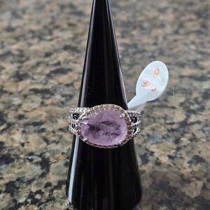 Bomb Party RBP6564 "Show Me The Glam" Purple Kunzie Fused with Quartz Sz 6